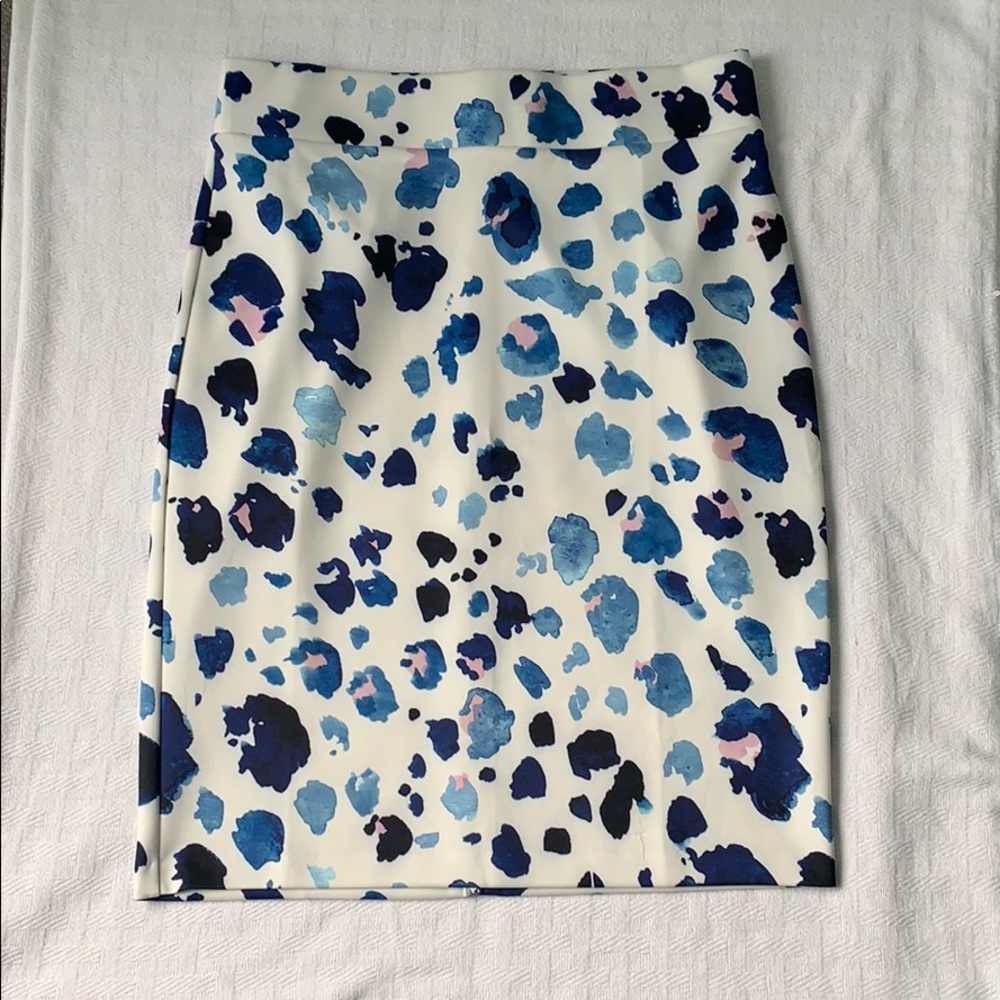 Watercolor leopard print pencil skirt